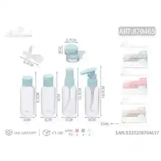 Set contetitori da viaggio 8 pz 35 ml – colori assortiti – articolo 870465