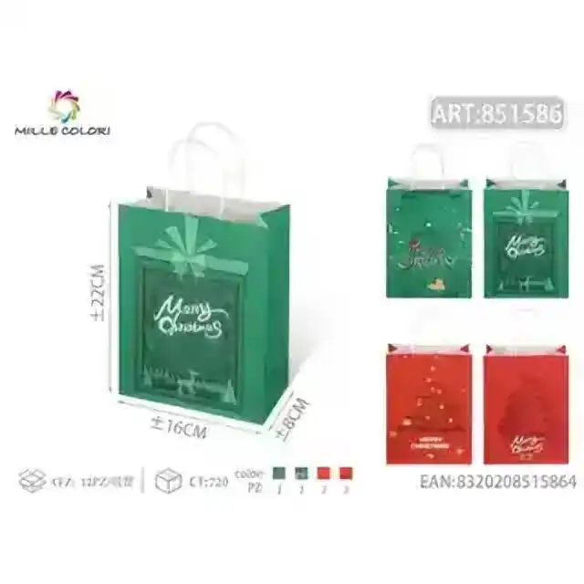 Busta di carta 16 × 22 × 8 cm natale – articolo 851586