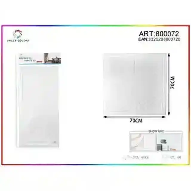 Adesivo da parete 5d 70 × 70 cm 6 mm – bianco – articolo 800072