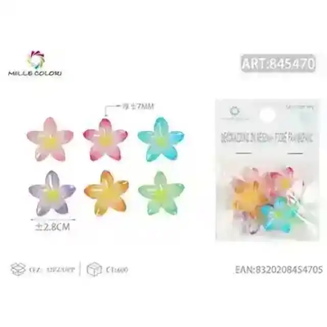 Decorazioni in resina 2.8 × 0.7 cm misto 6 pz – colori assortiti – articolo 845470