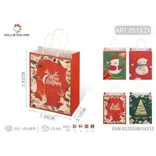 Busta di carta 26 × 33 × 12 cm natale – articolo 851621