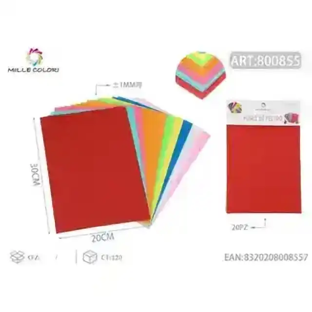 Feltro A4 colori misti 1 mm 20 pz – articolo 800855