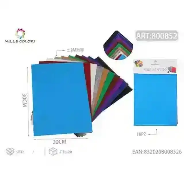Feltro EVA A4 colori misti 2 mm 10 pz – articolo 800852