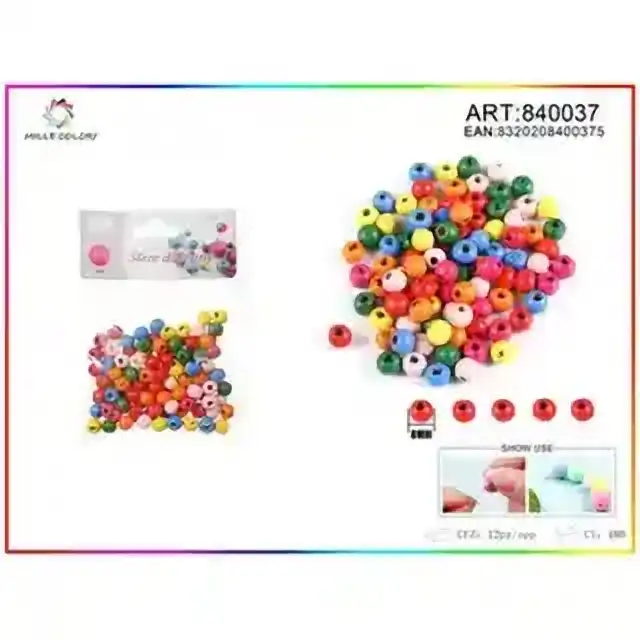 Sfere di legno 0.8 cm – colori assortiti – articolo 840037
