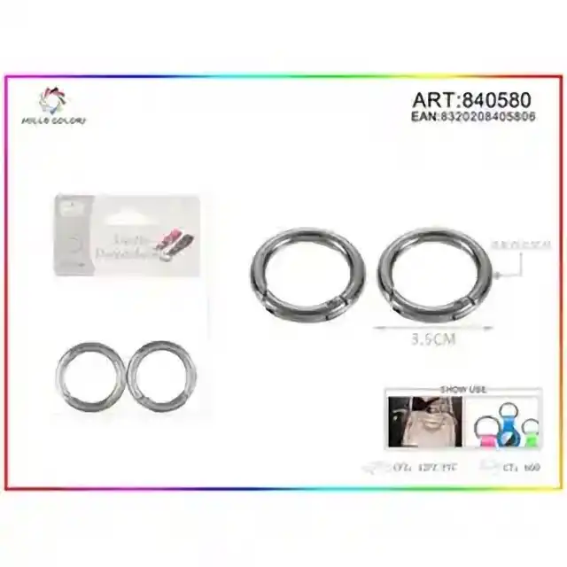 Anello portachiavi 0.5 × 3.5 cm 2 pz – articolo 840580