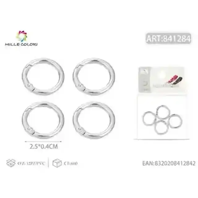 Anello portachiavi 0.4 × 2.5 cm 4 pz – articolo 841284