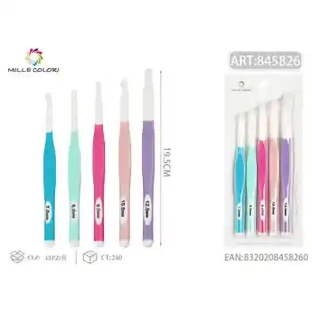Set 5 uncinetti in plastica, 5 pz – articolo 845826