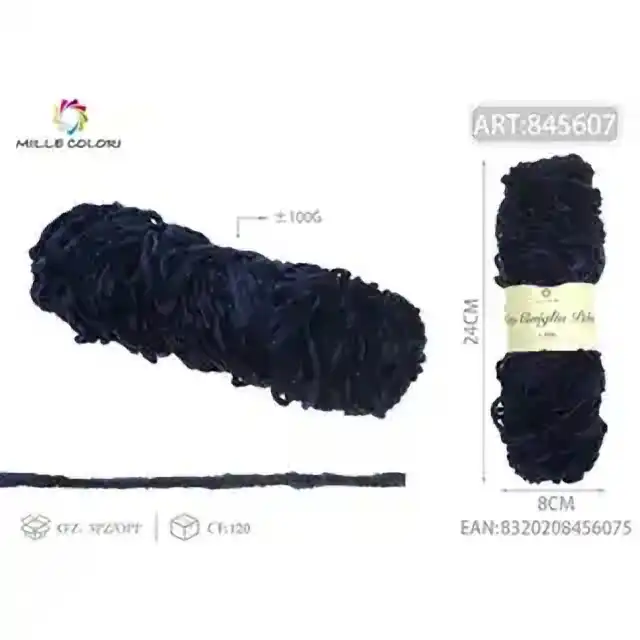 Filato ciniglia peluche blu scuro 100 g – articolo 845607